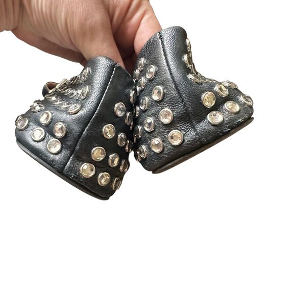 ALAIA Crystal Leather Mary Jane Ballet Flats Black Sz 41 (11) - Picture 5 of 8